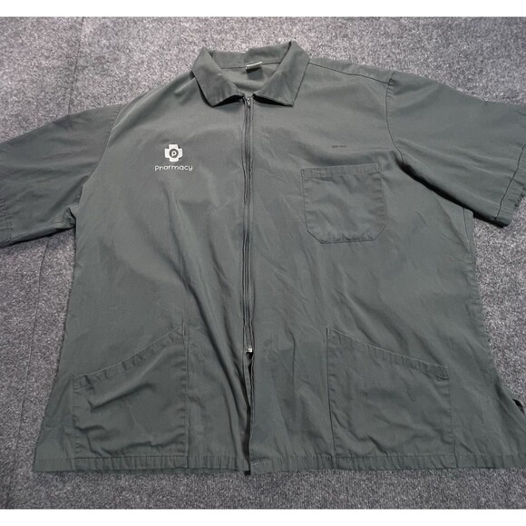 Publix Pharmacy Lab Coat Mens 3XL Full Zipper Front Pockets Jacket Green XXL - Picture 1 of 15